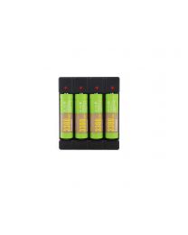 4x Soshine AA 1.5V 3300 Li-ion Rechargeable Batteries + Charger 