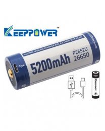 Keeppower 26650 5200mAh 3.6V Battery Protected USB